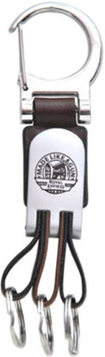 

MGP Fashion Brown Royal Enfield spring leather locking metallic Locking Key Chain(Brown)