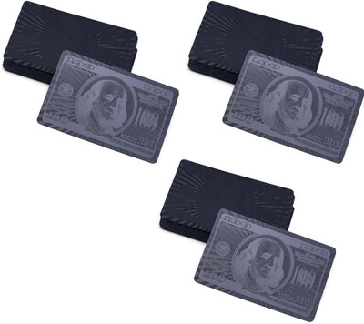 

Care Case Pack Of 3-Unique Black Good Quality Waterproof USD 100 Dollar Deck Poker Playing Cards(Black)