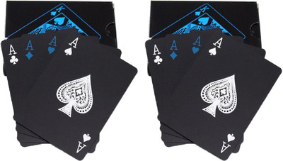

Care Case Pack Of 2-Unique Black Good Quality Waterproof Colorful Deck Poker Playing Cards(Black)
