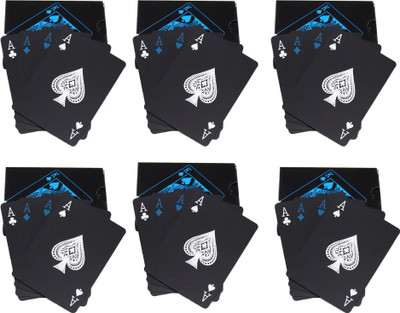 

Care Case Pack Of 6-Unique Black Good Quality Waterproof Colorful Deck Poker Playing Cards(Black)