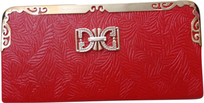 

Haryana Craft Casual Red Clutch