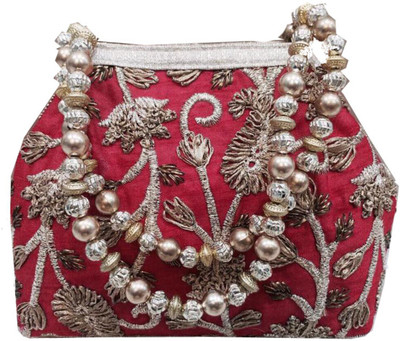 Craftbazaar Party Red Clutch