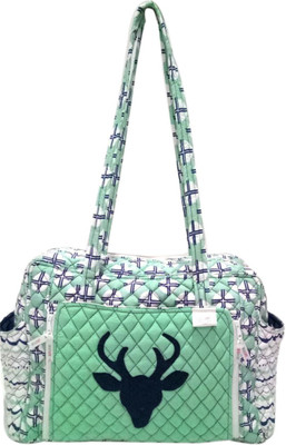 

Bacati Tribal Mint Navy Baby Diaper Bag(Green)