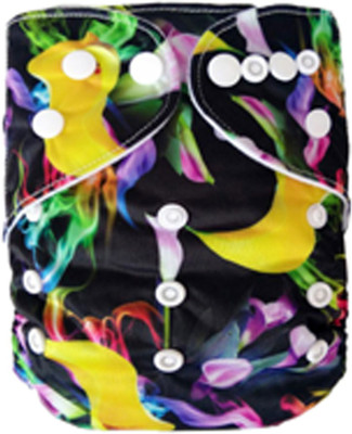 

Tiny Tots Tinytots Reusable Nappy washable Chemical free leak free Pocket Cloth Diaper with microfiber insert - black - M