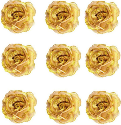 

Fully Golden Flowers tic tac set of 9 Hair Pin(Gold)