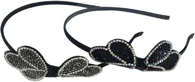 

Fully Glittery Flower Strong Hair Band For Women and Girls/ Fashionable Hair Band Use For Different Hairstyles Hair Band(Black)
