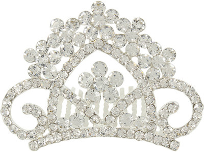 

Muchmore Amazing Silver Plated Crown With Crystal Stone Hair Jewellery Hair Clip(White)