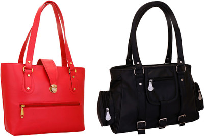 

Lady bar Hand-held Bag(Red, Black), Black;red