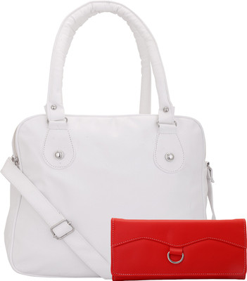 

Lady bar Shoulder Bag(White, Red), Red;white