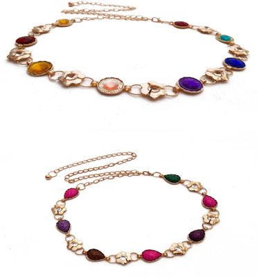 

Vritraz Women Casual, Party Multicolor Metal Belt, Gold