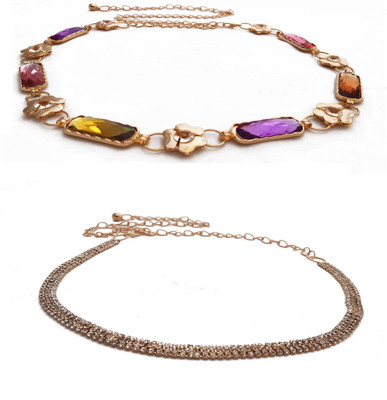 

Vritraz Women Casual, Party Gold Metal Belt