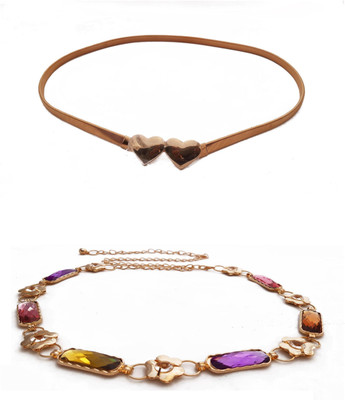 

Vritraz Women Casual, Party Gold Metal Belt