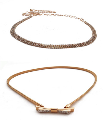 

Vritraz Women Casual, Party Gold Metal Belt
