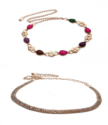 

Vritraz Women Casual, Party Gold Metal Belt