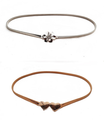 

Vritraz Women Casual, Party Gold Metal Belt, Silver