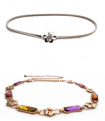 

Vritraz Women Casual, Party Gold Metal Belt, Silver