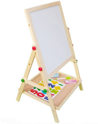 

Montez Kid’s Wooden 2 in 1 Adjustable Blackboard and Whiteboard Double Sided Multifunctional Writing Board(Multicolor)