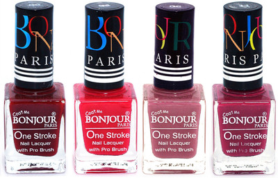 

Bonjour Paris Ultra-long-wear formula High Shine Nail Polish 58 Dark Red, Pink, Mauve, Mauve(Pack of 4)