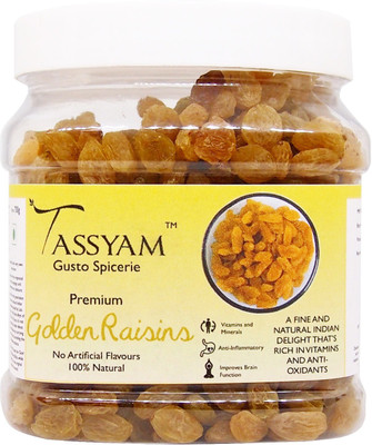 

Tassyam Golden Raisins 700g | Healthy Juicy Jumbo Indian Kishmish Jar Raisins(700 g, Plastic Bottle)