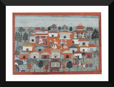 Tallenge An illustration to the Bhagavata Purana King Janaka greets Balarama ca 1750 - Indian Miniature Pahari Paintings Collection - Premium Quality Poster For Home And Office Décor Digital Reprint Painting(17 inch x 12 inch) available at flipkart for Rs.999