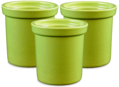 

Yellow Table Set of 3 Jar Style Ceramic Flower Pot, Light Green, Small; Pot for Living Room / Table Top / Indoor Plants / Artificial Flowers / Garden D�cor Plant Container Set (Pack of 3, Ceramic) Plant Container Set(Pack of 3, Ceramic)