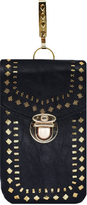 

Bagaholics Ethnic Saree Clutch Leather Mobile Pouch Waist Clip Ladies Purse Gift For Women Mobile Pouch(Black)