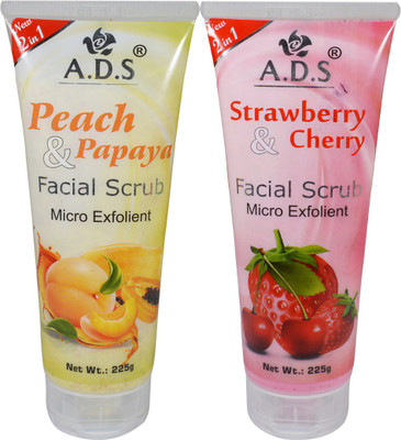 

ADS Strawberry & Cherry, Peach & Papaya Facial Scrub(225 g)