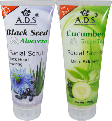 

ADS Black Seed & Aloevera, Cucumber & Green Tea Facial Scrub(225 g)