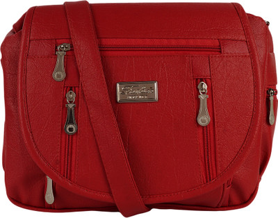 

shoppinggyan Women Casual Red, Maroon PU Sling Bag, Maroon;red