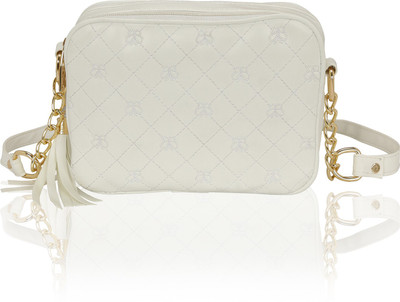 

Kleio Women Casual White PU Sling Bag