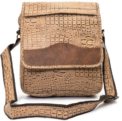 

Pranjals House Men & Women Casual Gold Leatherette Sling Bag