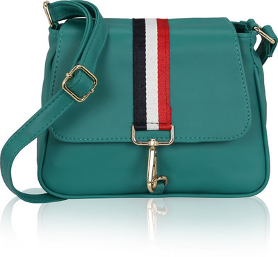 Kleio Women Casual Green PU Sling Bag