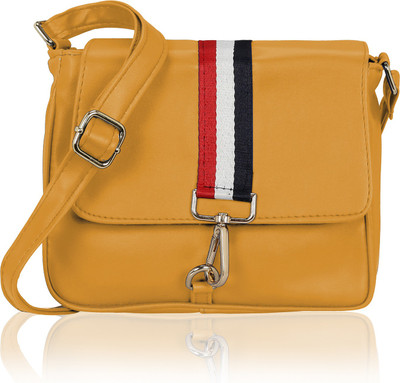 

Kleio Women Casual Yellow PU Sling Bag