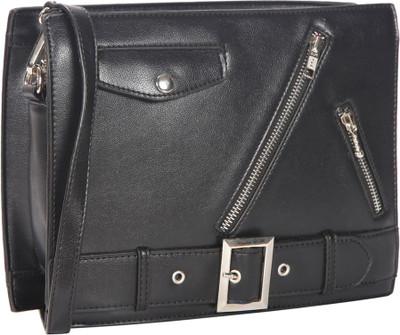 

Bagkok Women Casual Black PU Sling Bag