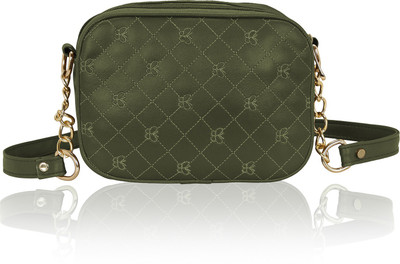 

Kleio Women Evening/Party Green PU Sling Bag