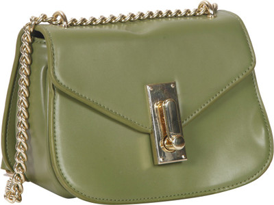 

Bagkok Women Evening/Party Green PU Sling Bag
