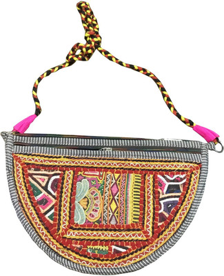 BELLAYOU Women Casual Grey, Pink Cotton Sling Bag