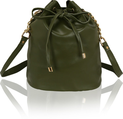 

Kleio Women Casual Green PU Sling Bag