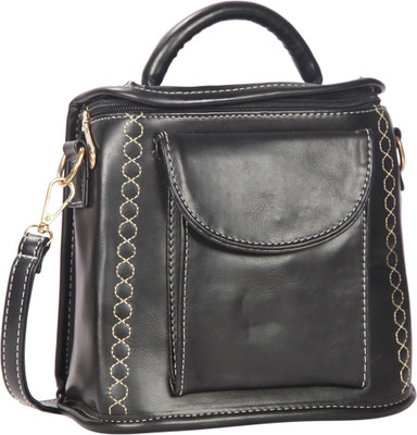 

Bagkok Women Casual Black PU Sling Bag