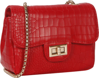 

Bagkok Women Evening/Party Red PU Sling Bag