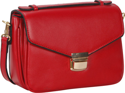 

Bagkok Women Casual Red PU Sling Bag
