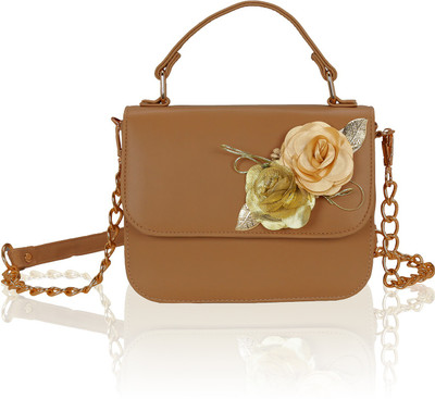 

Kleio Women Evening/Party Tan PU Sling Bag