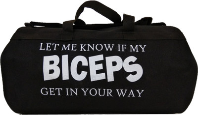 

DARA (LET ME KNOW IF MY "BICEPS" GET IN YOUR WAY GYM BAG PRINTED(Black, Kit Bag