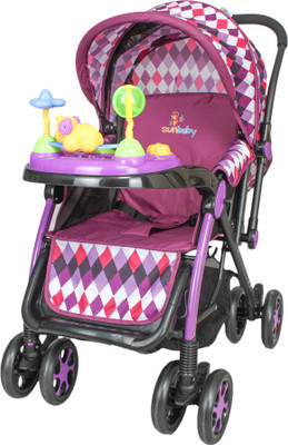

Sunbaby Jumbo Stroller Stroller(3, Purple, Black), Black;purple