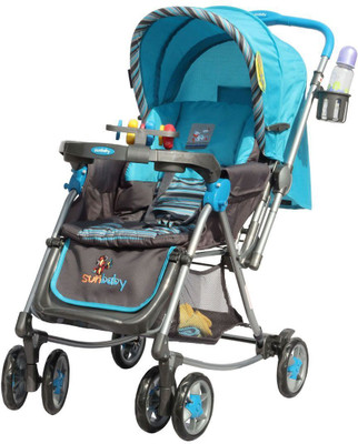 

Sunbaby Blue Aurora Stroller with Rocking Stroller(3, Blue)