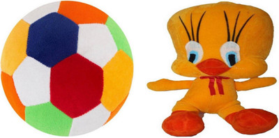 

Shopfloor.XYZ FOOTBALL AND TWEETY Stuffed Plush For Kids/ Birthday Gift for Kids - 23(Multicolor)