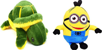 

Shopfloor.XYZ Combo of GREEN TORTOISE Soft Toy and MINION Stuffed Plush For Kids/ Birthday Gift for Kids - 26 cm(Multicolor)