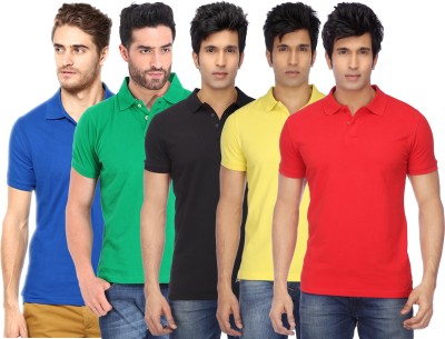 Concepts Solid Men Polo Neck Multicolor T-Shirt