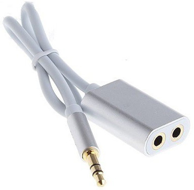 

ReTrack Metal 3.5mm Jack Audio Sharing Cable Support Earphone Function 2 in 1 Copper Cable USB Adapter(Silver)