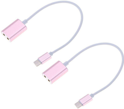 

ReTrack SET OF 2PC 2Way METAL Type C Usb to 3.5mm Female Earphone USB Adapter(Rose Gold)